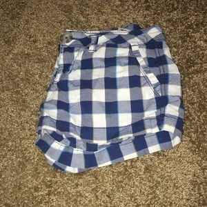 Navy blue plaid shorts